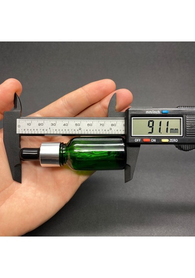 15ml Yeşil Cam Damlalıklı Şişe , Gümüş Metal Kapak , 15 Cc Yeşil