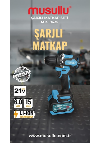 Musullu Mts-9435 21 V 6.0 Ah 4 Parça Şarjlı El Aleti Seti