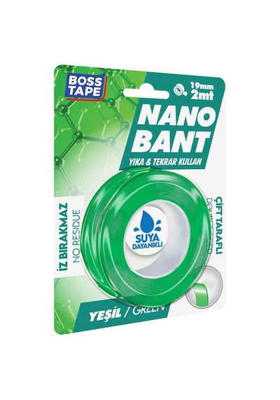 2 Metre Çok Güçlü Çift Taraflı Nano Bant Yeşil