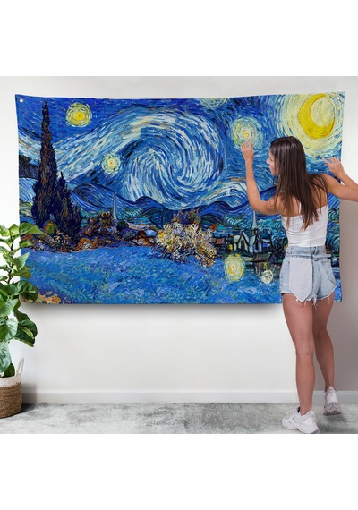 Vincent Van Gogh - Yıldızlı Geceler Duvar Örtüsü-7151