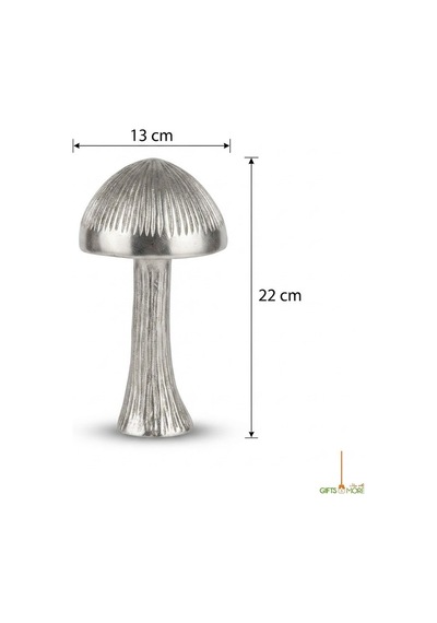 Mushroom Sılver Obje Orta Boy 13x13x22