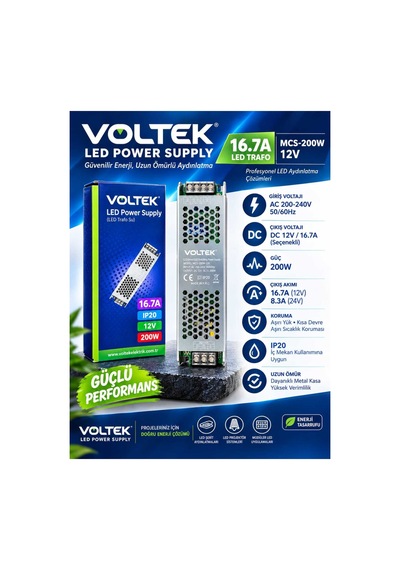Enerji Aydınlatma / Trafo 16.7 Amper Slim 12v