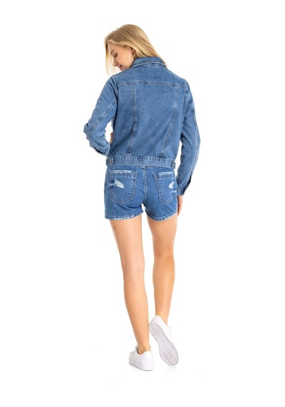 Wj212 Basic Kısa Kadın Jeans Ceket 001