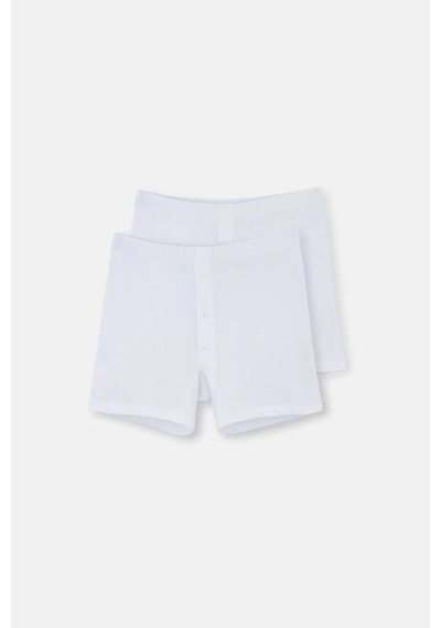 Eros Erkek Pamuklu 2'li Boxer Beyaz