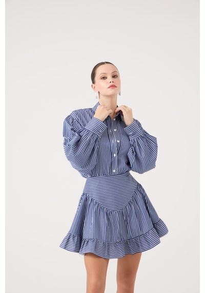 Holly Lolly Korse Görünümlü Mini Ashley Elbise Mavi