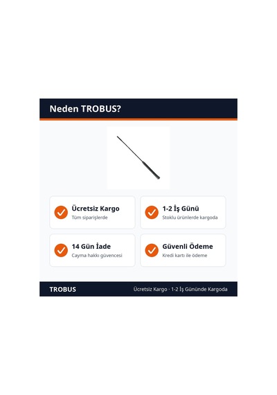 Trobus Oto Anten Kısa Çubuk M5 Dişli 30 Cm Siyah