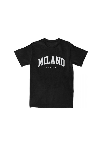 Startmore Beyaz Tees Milano İtalya Mektup Baskı Leri Yaz Siyah