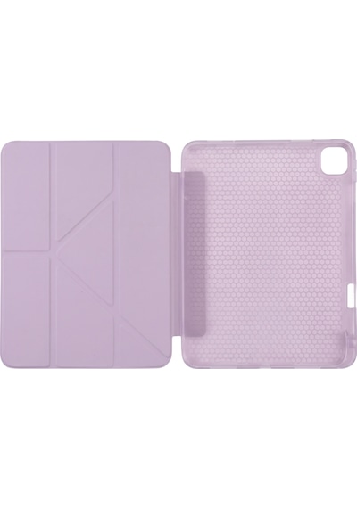 Ps Apple Uyumlu iPad Pro 11 İnç M5 / M4 Tri Folding Standlı Kılıf - Lila Kapaklı Kılıf