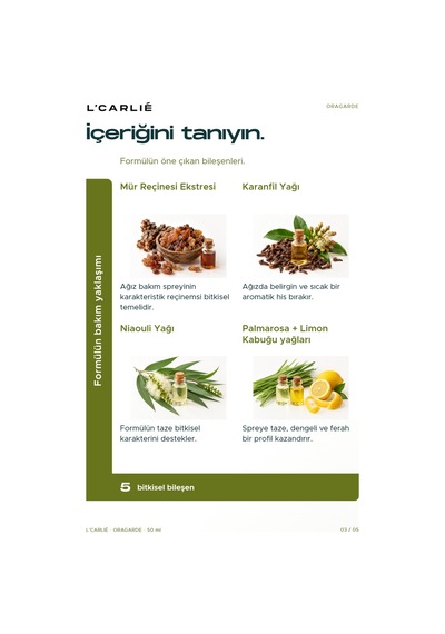 L'carlıe Oragarde Ağız Bakım Spreyi Ferahlatıcı 50 Ml