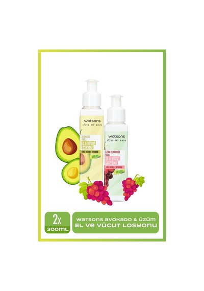 Avokado El Ve Vücut Losyonu 100 Ml +üzüm Çekirdeği El Ve Vücut Losyonu 100 Ml