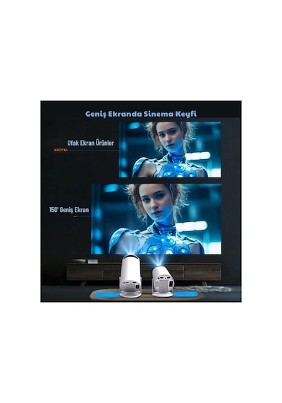 Hy300 Mini Projeksiyon 4k Destekli Android Wifi Bluetooth