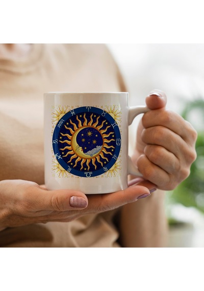 Astroloji Burçlar Baskılı Kupa Bardak Beyaz