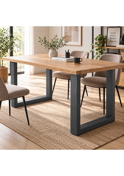 Evkolleksiyon U Tipi Metal Masa Ayağı 2'li Takım 72x60 Cm Antrasit - Gri