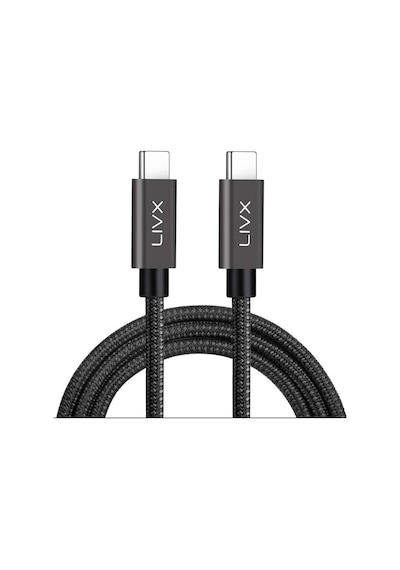 Solid 100w 5a Type C To Type C Hızlı Şarj Ve Data Kablosu Halat Örgülü Space Gray Mbt 2 Metre