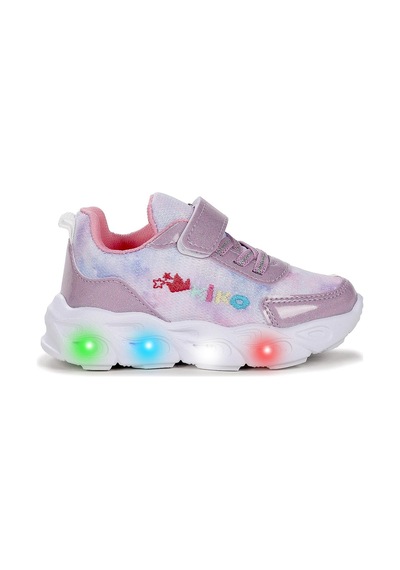 Kiko Kids Teno Cırtlı Işıklı Kız Bebek Spor Ayakkabı Lila