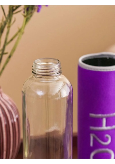 H2o Kadife Kılıflı Cam Matara 600 Ml - Renk Seçenekli Çok Renkli