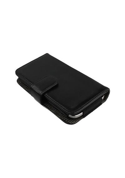 Xperia Z İle Uyumlu Yan Kapaklı Cüzdanlı Kart Bölmeli Deri Kılıf Siyah Renk