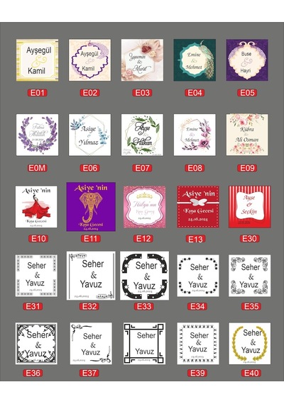 Zemzemreklam Süs Etiketi Söz Nişan Doğum Günü Mevlid 96 Adet