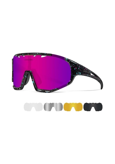 Queshark Polarize Anti-Uv Outdoor 5 Lens Ultra Hafif Spor Gözlük