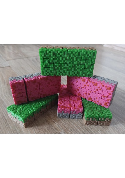 Çimen Desenli Infinity Cube Sonsuz Küp & Hareketli Stres Küpü Katlaç