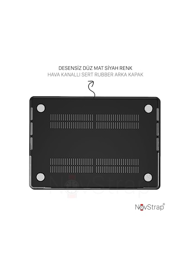 NovStrap Apple Uyumlu MacBook Air M1 Çip A2337 A1932 A2179 13.3" Kılıf Deri Desenli Rubber Mat Kapak