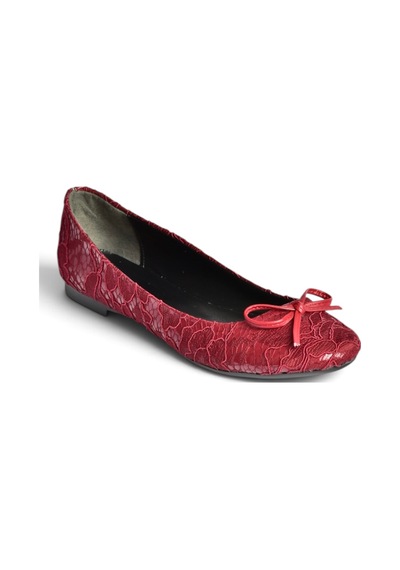Fox Shoes Z726243404 Bordo Kumaş Kadın Babet