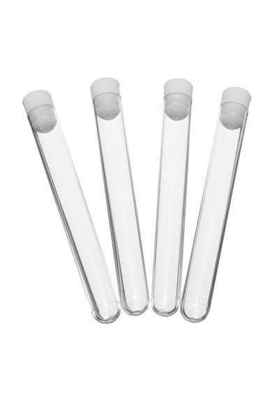 Aropi Plastik Deney Tüpü 16X100 mm Dibi Yuvarlak Şeffaf / Kapaklı 100 Adet