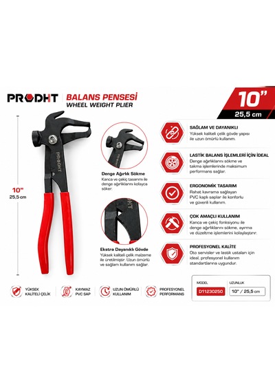 Prodht Balans Pensesi Profesyonel Ergonomik Gövde Tasarımı 10 İnç