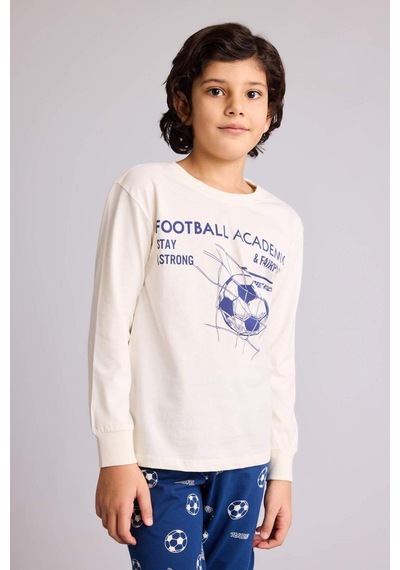 Defacto Regular Fıt 2li Pijama Takımı Erkek Çocuk G9973a826sper98 Ekru-er98 Defacto Regular Fıt 2li Pijama Takımı Erkek Çocuk G9973a826sper98 Ekru-er98