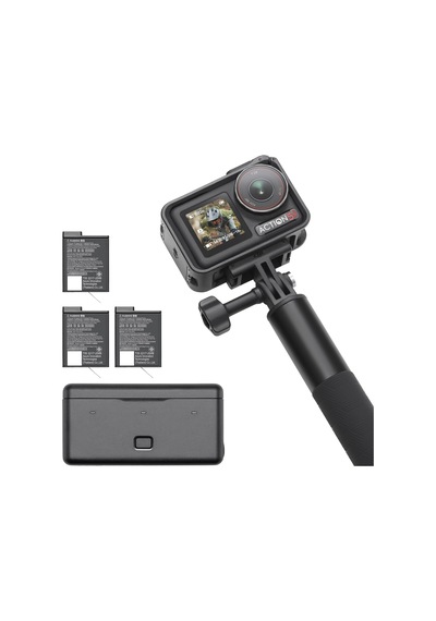 Osmo Action 5 Pro Adventure Combo, 1/1,3 İnç Sensörlü Aksiyon Kamerası 4k, 3 Pilli 12 Saat Uzatılmış Pil Ömrü,