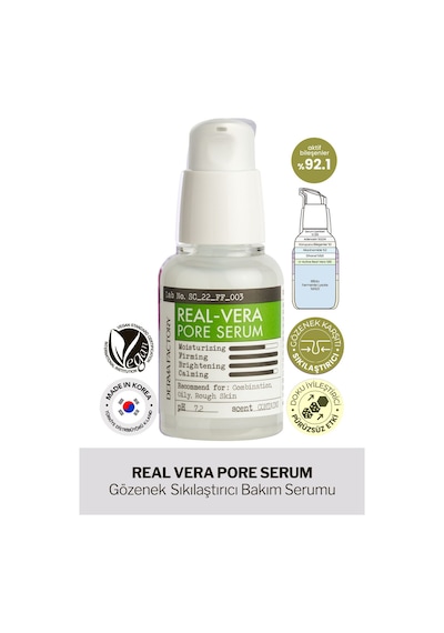 Derma Factory Gözenek Sıkılaştırıcı Bakım Serumu Derma Factory Real Vera Pore Serum 30 ML