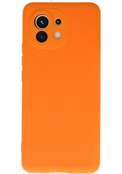 Xiaomi Mi 11 Uyumlu Kılıf Nano İçi Kadife Silikon - Turuncu