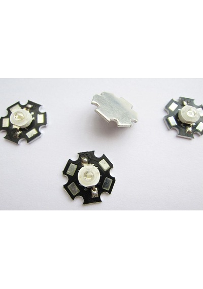 3W Uv Led 395-400Nm 10-15 Lumen 700 Mah 3.4-3.6V 20Mm Pcb Yıldız