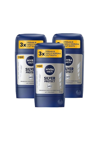 Nivea Men Silver Protect Erkek Stick Deodorant 3 x 50 ML