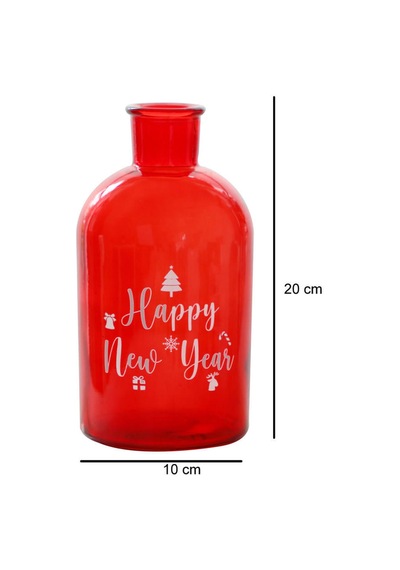Happy New Year Kırmızı Vazo Kırmızı Kırmızı