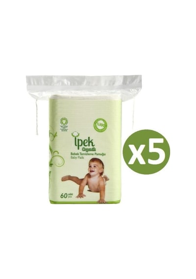 Ipek Pamuk Ipek Organik Pamuk Bebek Temizleme Pamuğu 60'Lı X 5 Adet