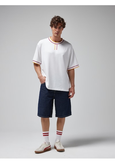 Gsstore X Midground Erkek T-shirt E251218 Beyaz