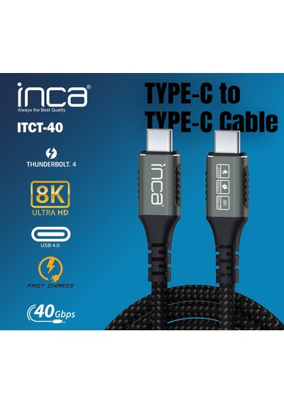 Itct-40 Usb4 8k 60hz Thunderbolt 4/3 40 Gbps Pd240w Type-c To Type-c Kablo-0.8m Usb 4, 40gbps Veri Aktarım Kapasitesi Gan Şarj Cihazı Ve Tüm Usb C Tipi Cihazlar