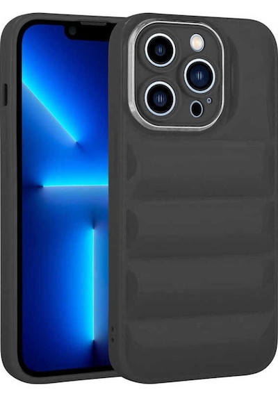 Apple Uyumlu iPhone 12 Pro Max Kılıf Kamera Korumalı Parlak Airbag'li Zore Galya Kapak Siyah