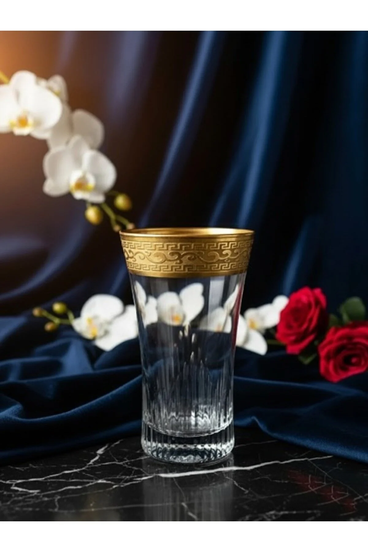 Gold Kaplama Paşabahçe Azur Lux Meşrubat Ve Su Bardağı 300cc Şeffaf Gold