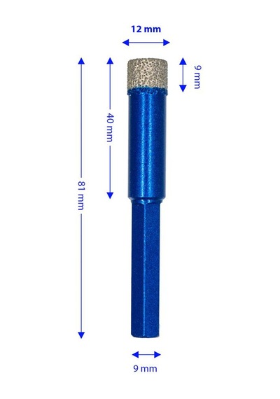 Master 530933 Altıgen Saplı Granit Mermer Delme Panç 12 Mm