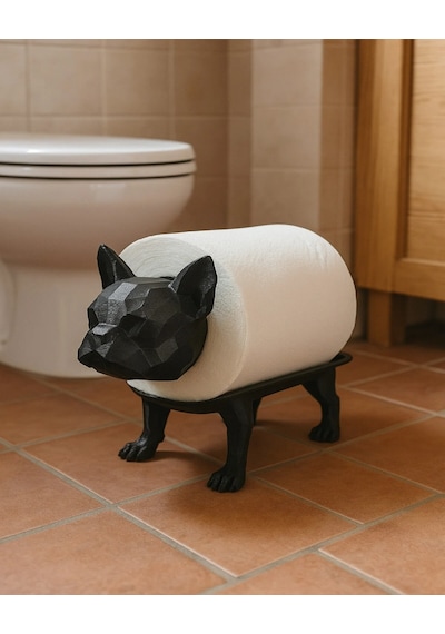 Dekoratif Tuvalet Kağıdı Pratik Ev Dekorasyon Bulldog Tuvalet Tasarım 14 X 12 Cm