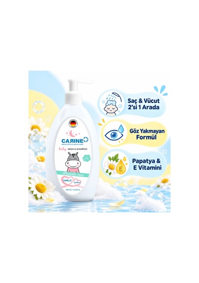 Carine 2'si 1 Arada Bebek Şampuanı 400 Ml - Tek Ürünle Nazik Temizlik