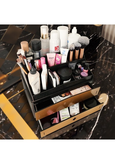 Design Otto Bella Large Makyaj Kozmetik Düzenleyici Organizer Ceviz