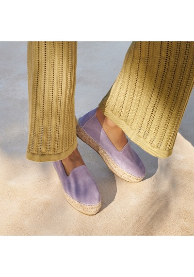 Manebi Hamptons Double Sole Kadın Mor Deri Espadril