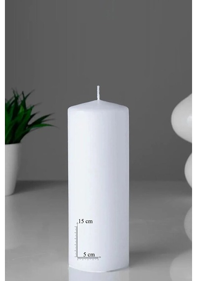Kokulu Mum Beyaz Genişlik 5 Cm Yükseklik - 15 Cm Lavanta Kokulu Beyaz