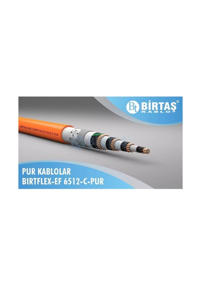 Birtaş Ef6512-cpur-7x0.50 ,kesit 0.50mm² 7-damar/çok Telli Blendajlı Ağırşart Hareketli 1mt Pur Kablo