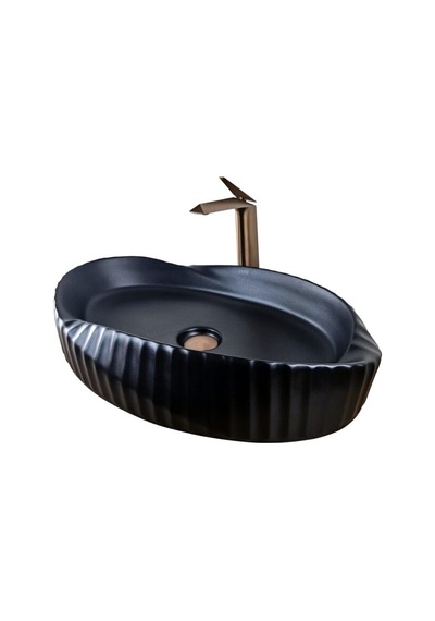 Nexa 60 Cm Mat Siyah Çanak Lavabo Renkli