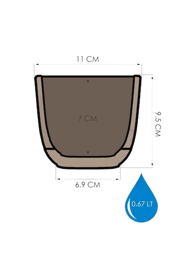 Omnipazar Krs-382 Dekoratif Plastik Mercan Kare Saksı 0.67 Litre No 2 08942329
