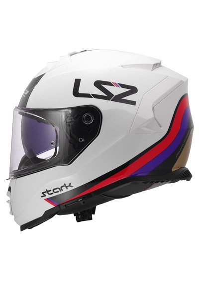 Ls2 Storm 2 Stark Kapalı Motosiklet Kaskı Beyaz Kırmızı Mavi